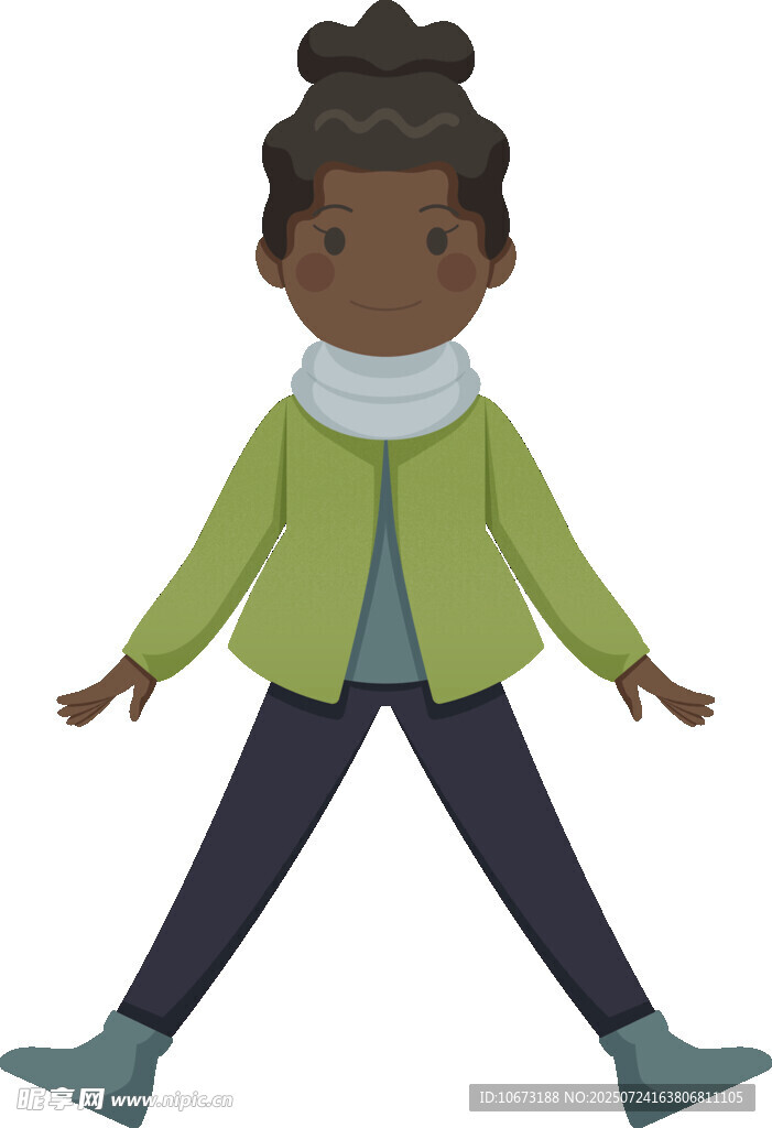 伸展的非洲裔小女孩