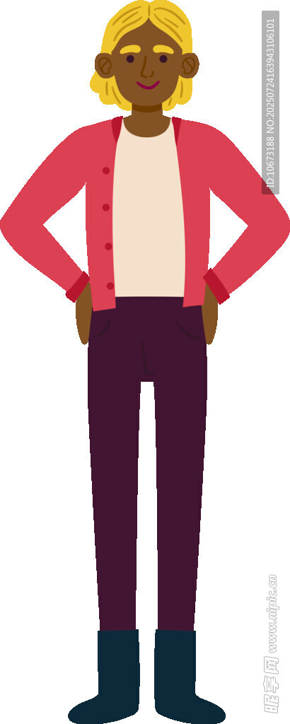 时尚装扮的站立人物