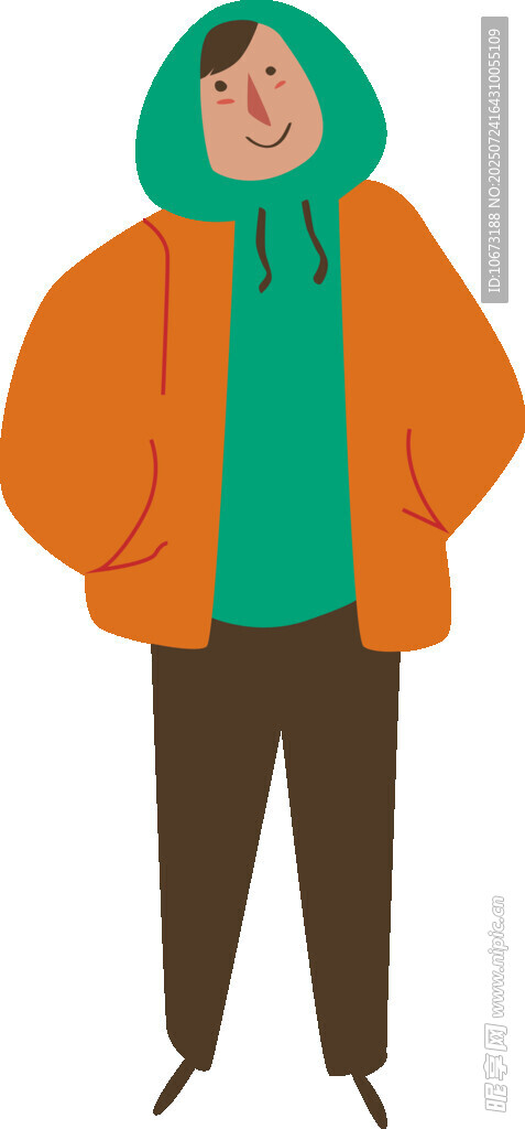 穿橙色外套的时尚人物