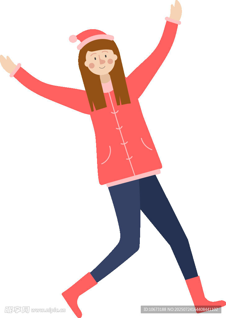 冬日欢乐女孩