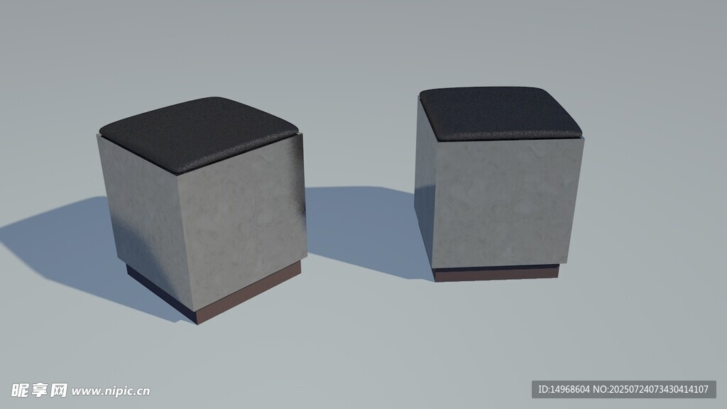 工业风不锈钢方凳