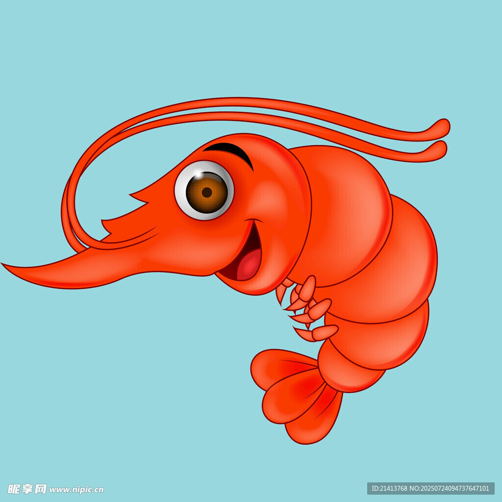 可爱卡通红虾形象