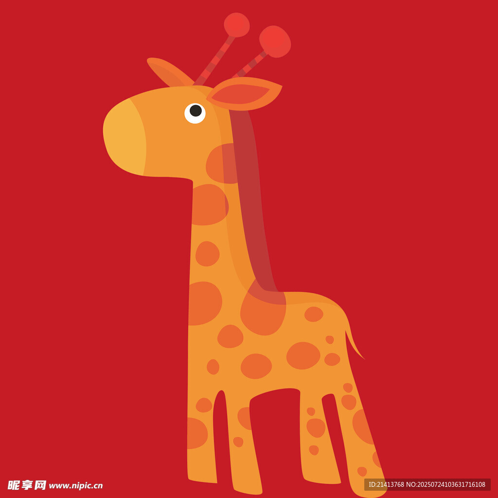 可爱卡通长颈鹿形象