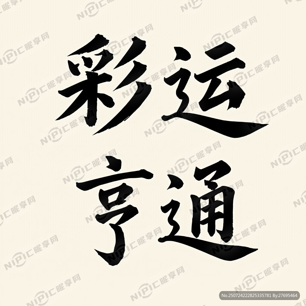 彩运亨通 四个字体艺术字