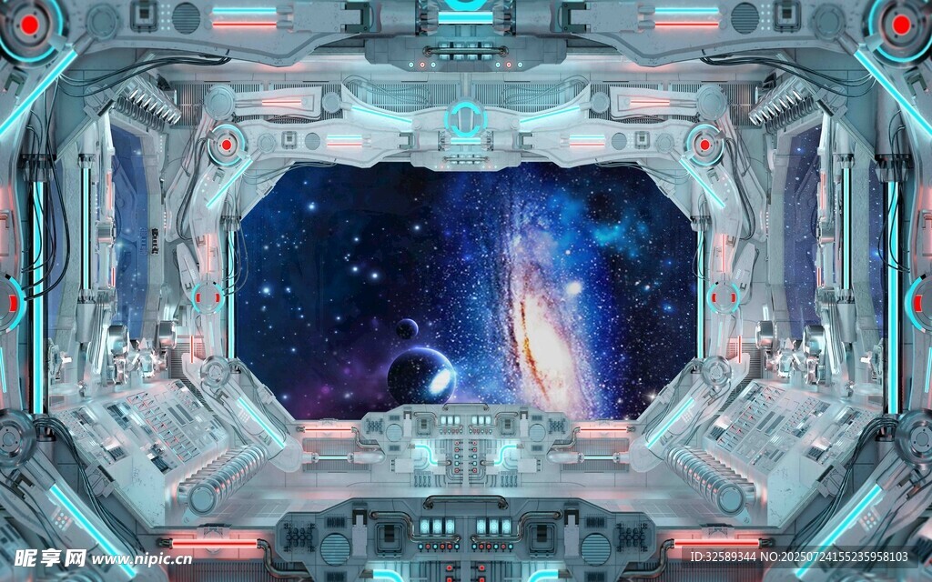 未来感宇宙空间艺术画面