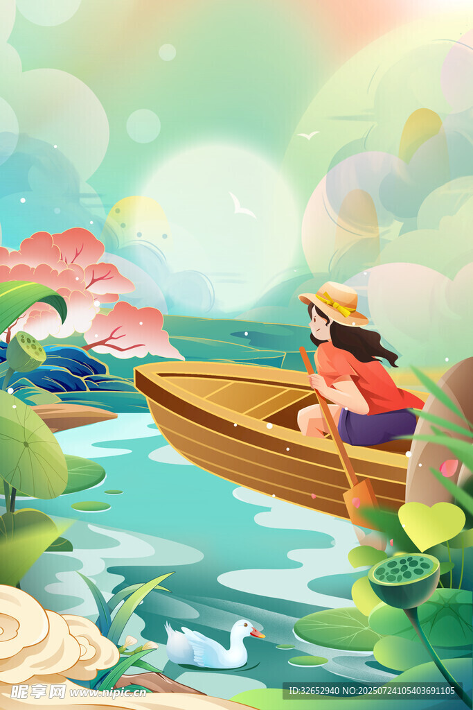 国潮手绘海报模板