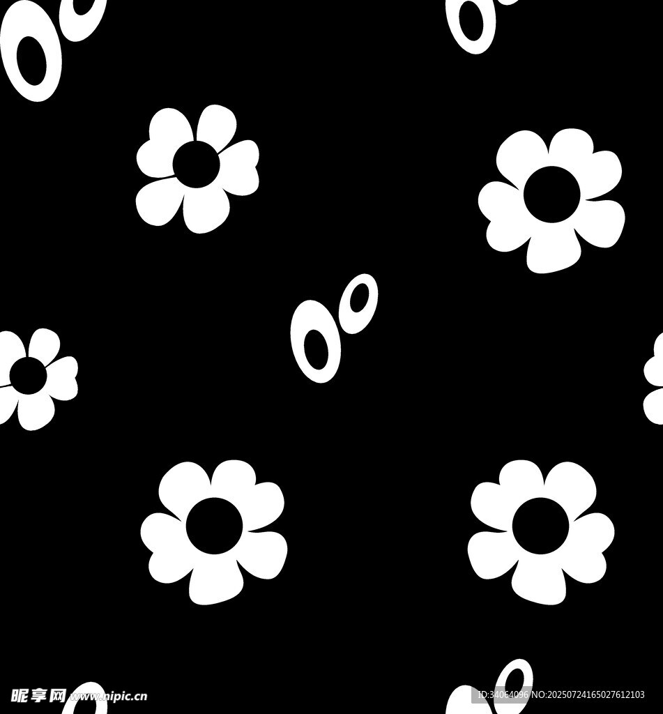 黑白小花图案背景