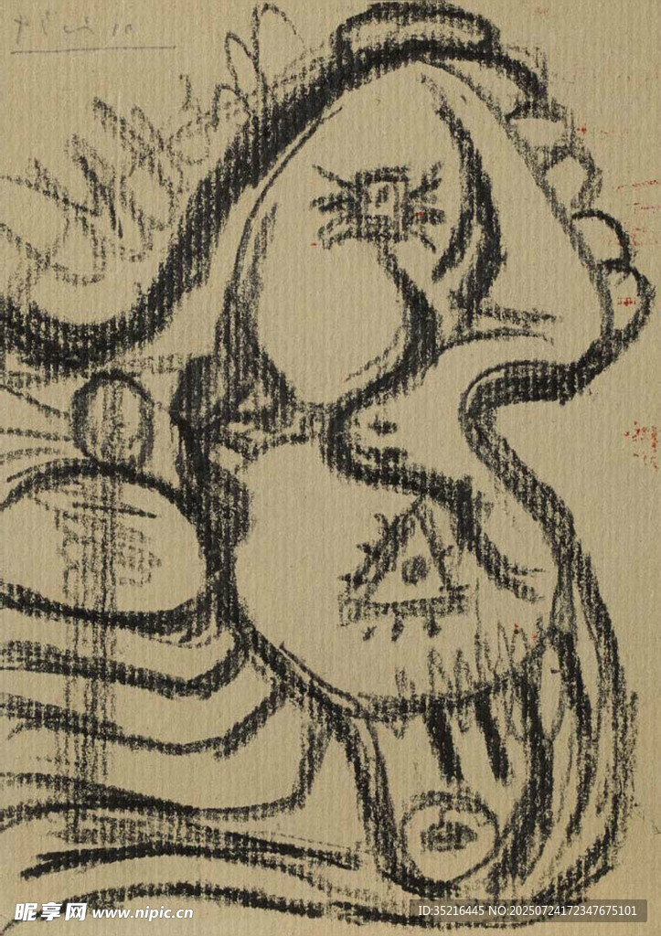 抽象人物线条画