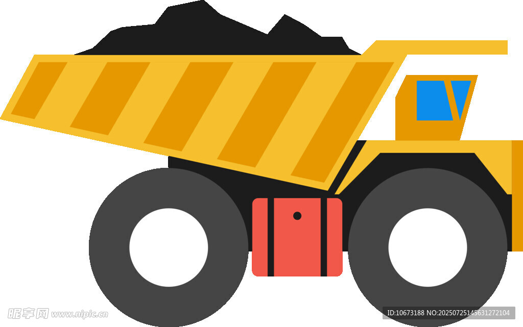 黄色自卸卡车图标