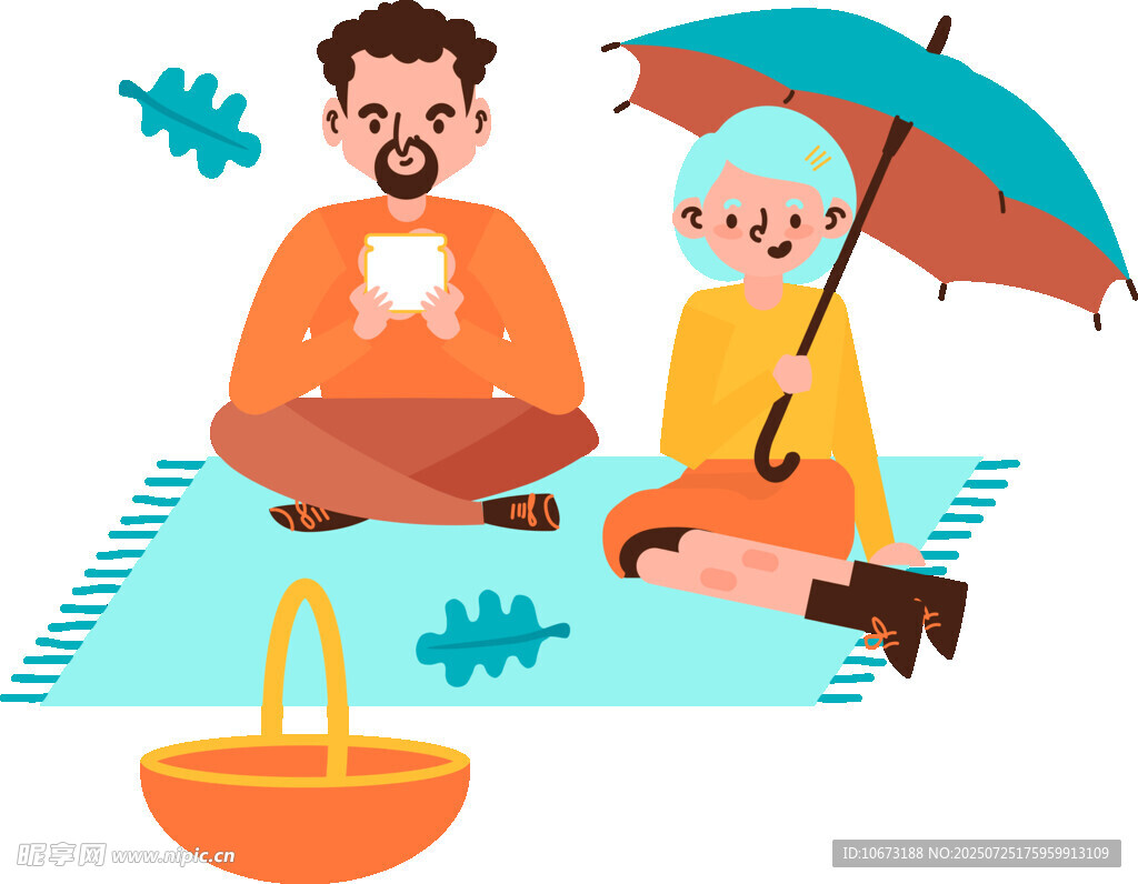 老人与年轻人惬意户外时光