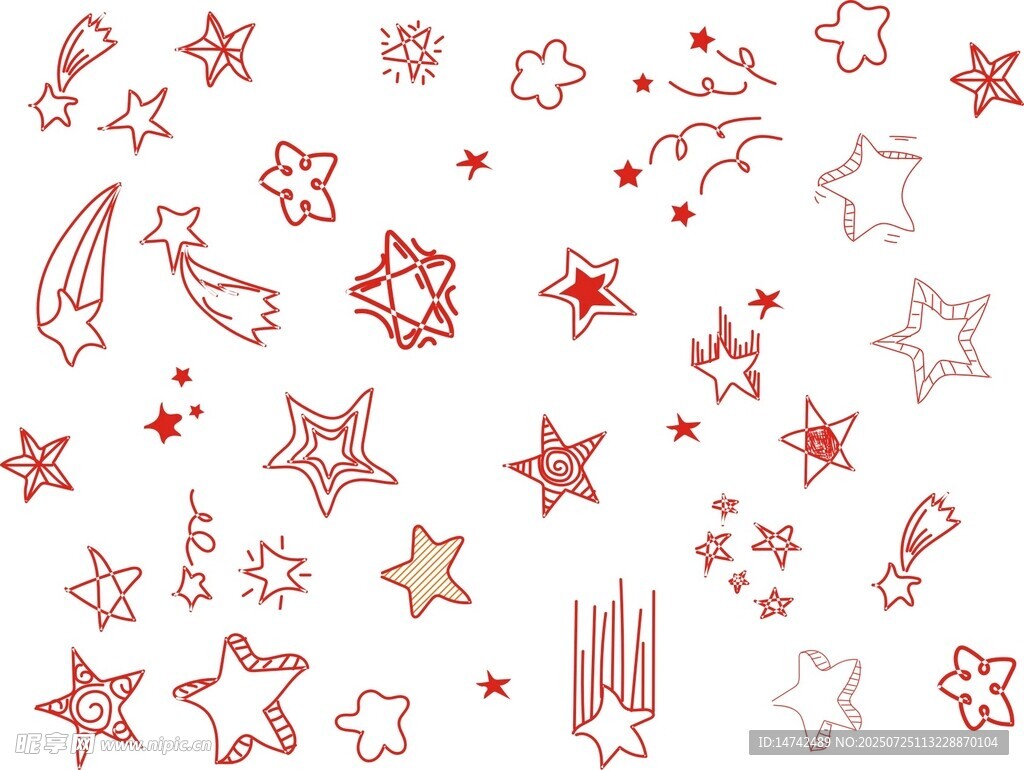 手绘卡通五角星