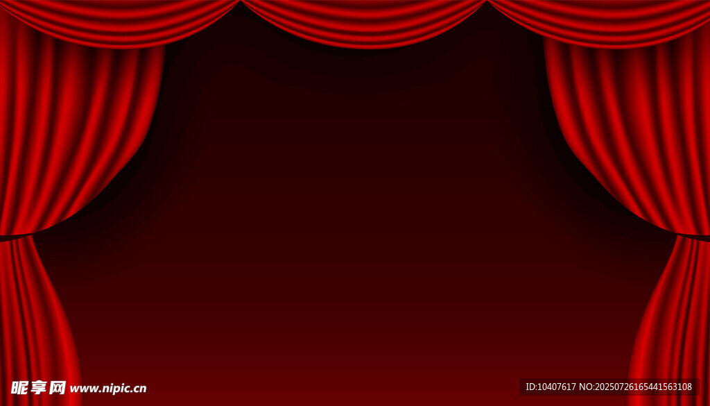 红色舞台幕布