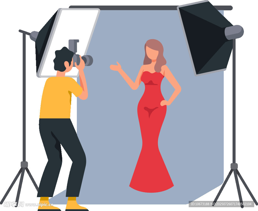 摄影师为红衣女子拍写真