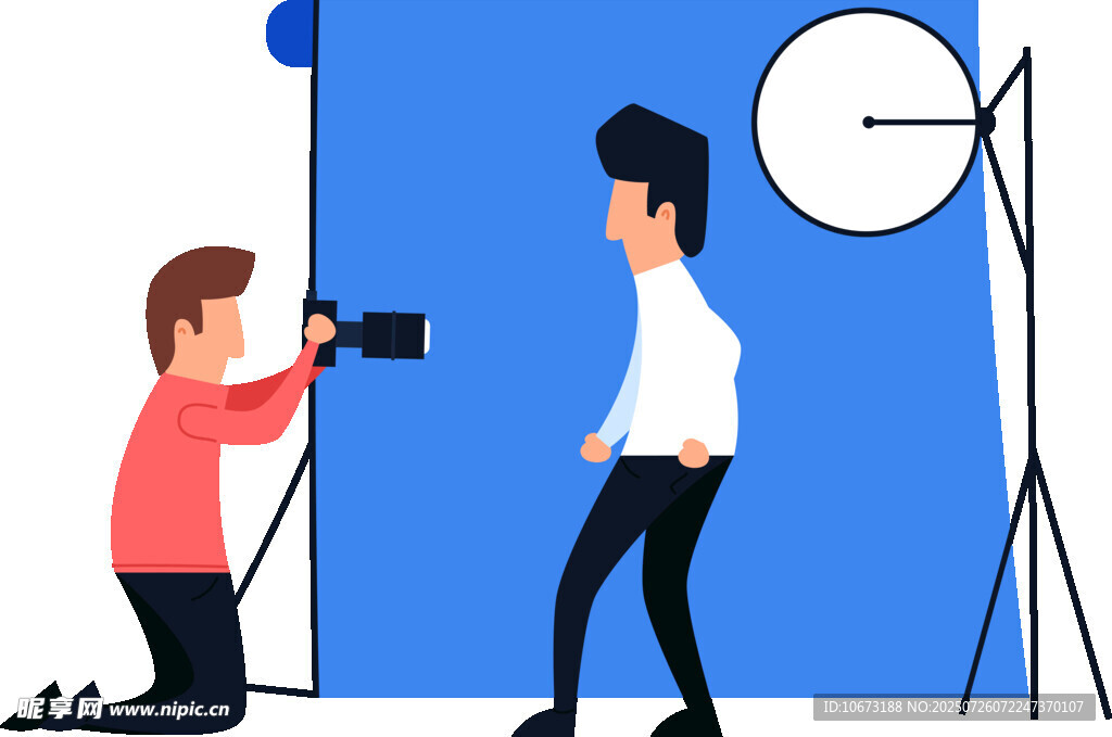 摄影师为模特拍摄照片