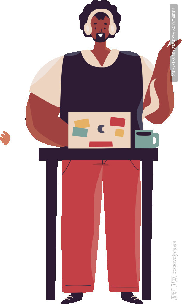 男子桌边专注使用笔记本电脑