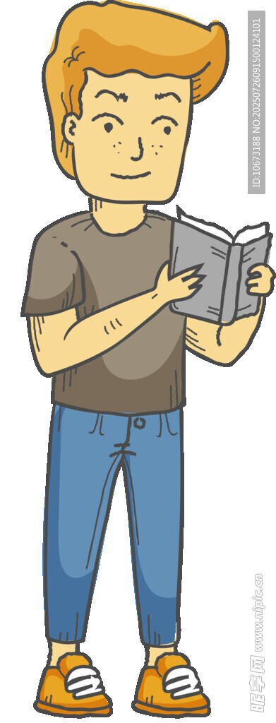 男孩手持物品专注查看