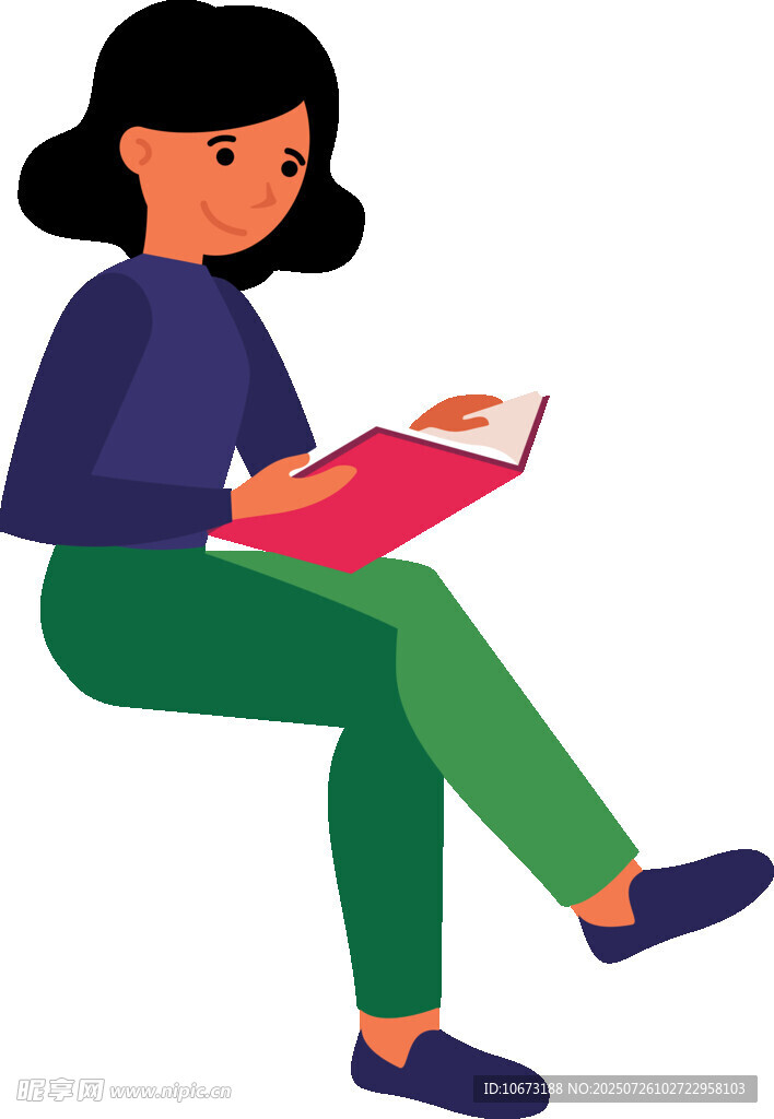 女孩惬意阅读时光