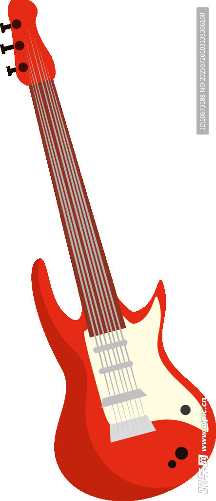 红色电吉他插画