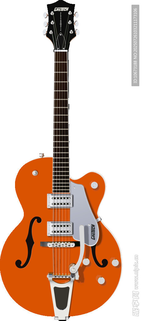 橙色电吉他特写