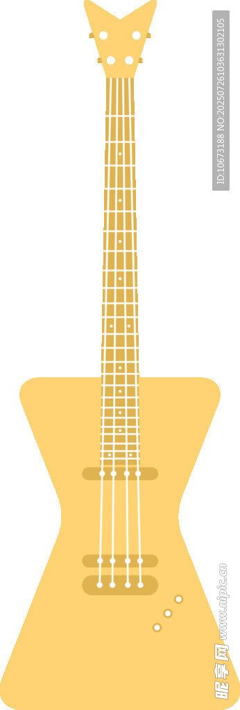 黄色电贝斯乐器展示