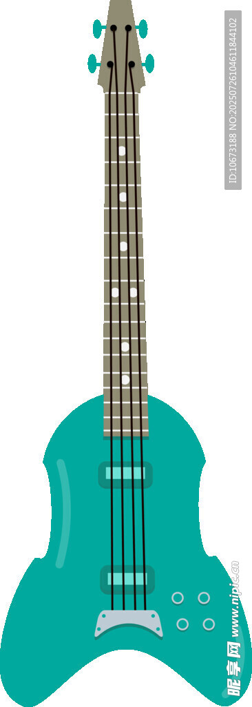青绿色贝斯吉他