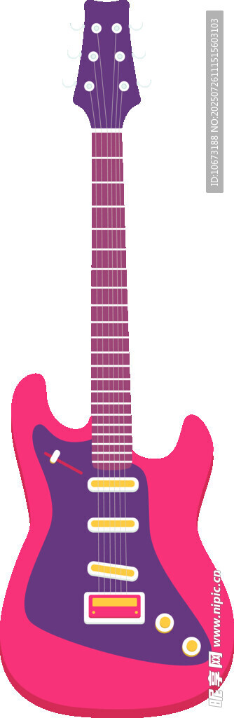 粉色电吉他插画
