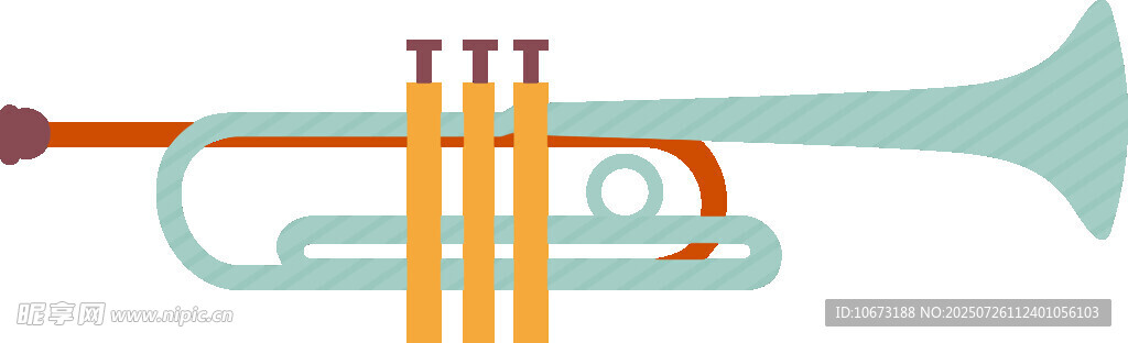 复古风格小号乐器展示