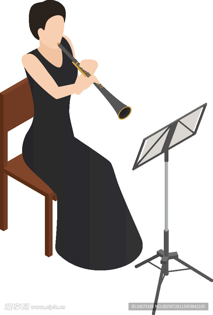 女子优雅吹奏单簧管