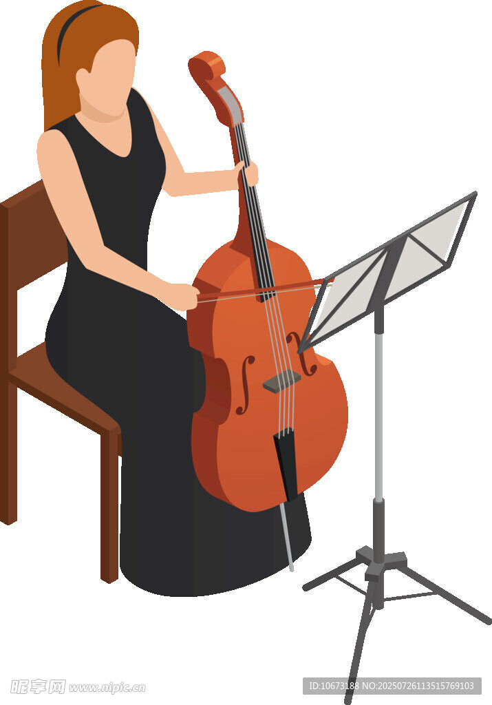 女子专注演奏大提琴