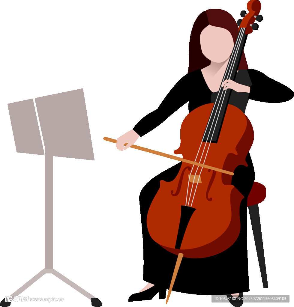 女子专注演奏大提琴