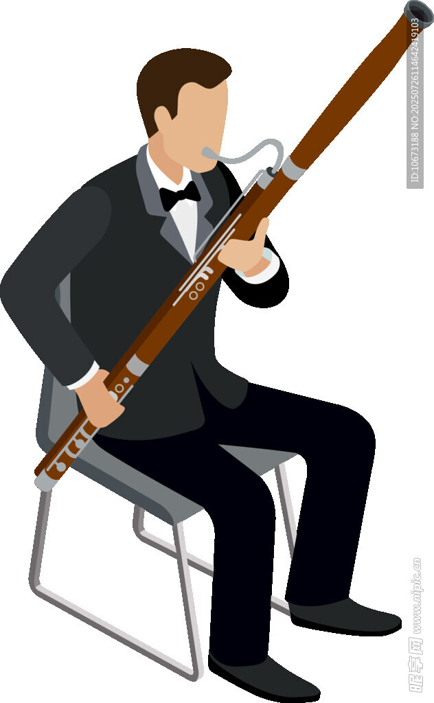 西装男子吹奏长笛