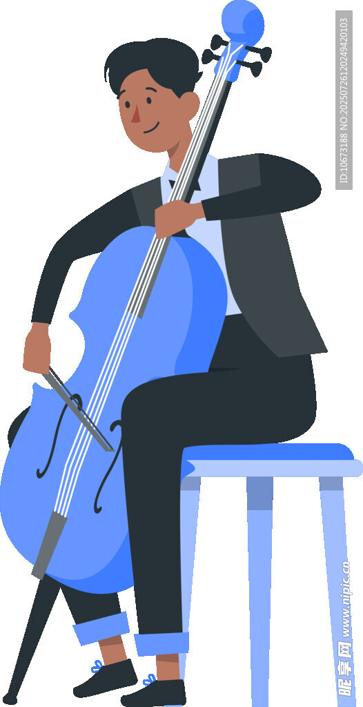 男子专注演奏大提琴