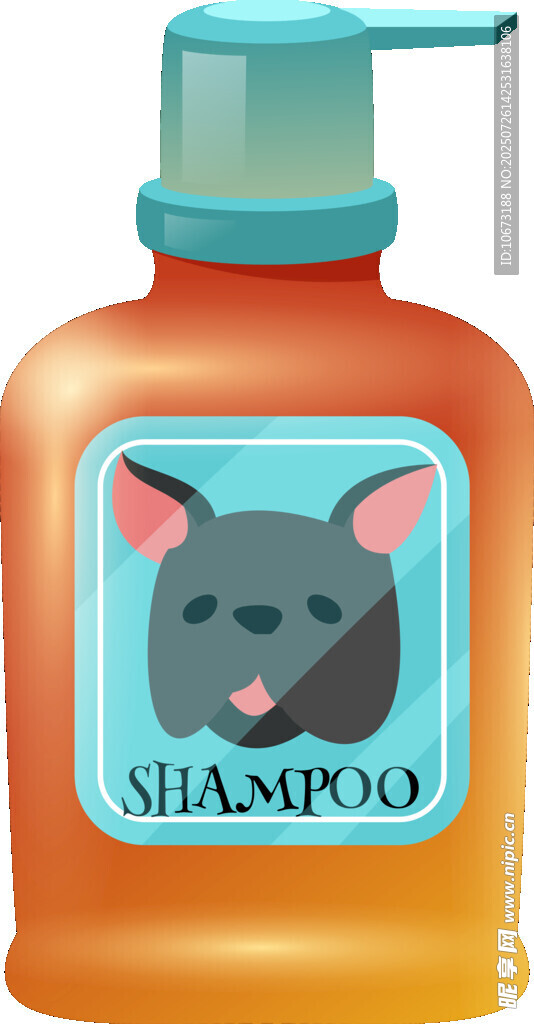 卡通袋鼠图案的洗发水瓶