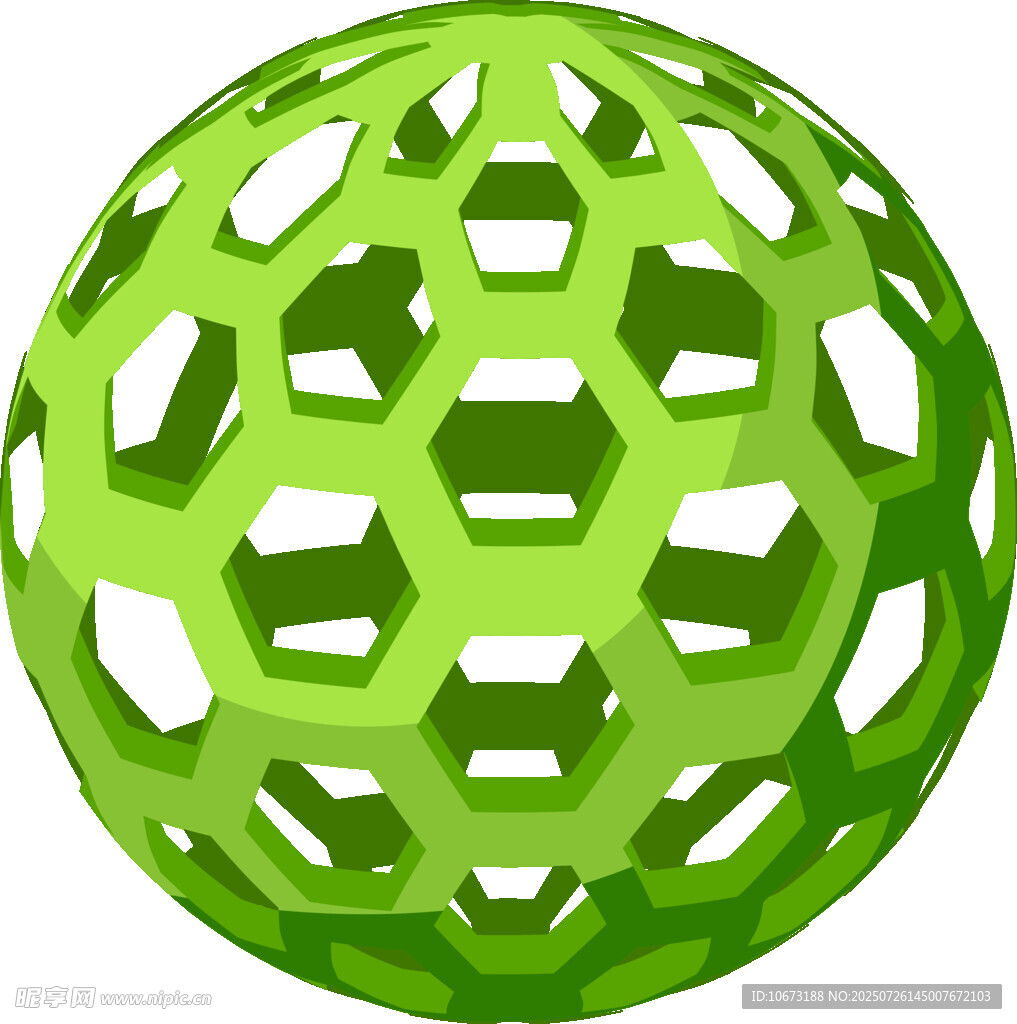 绿色镂空球体模型