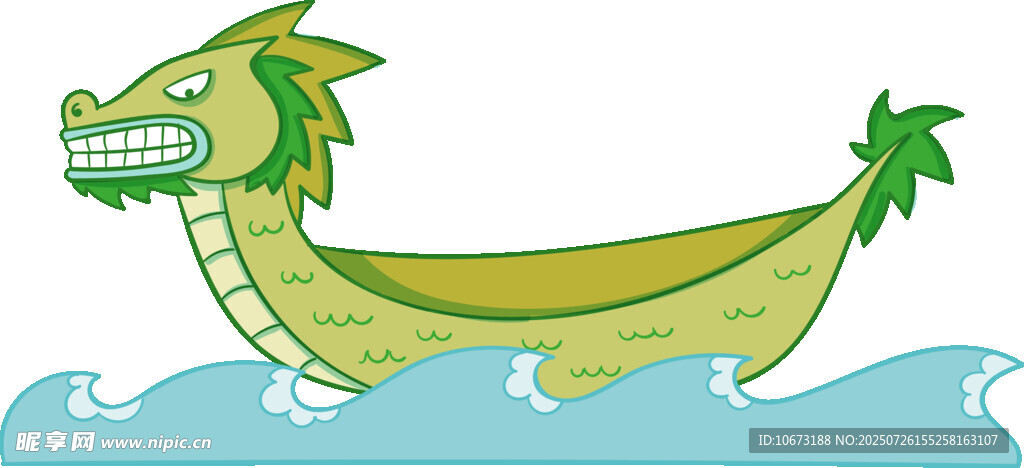 卡通龙舟在水上航行