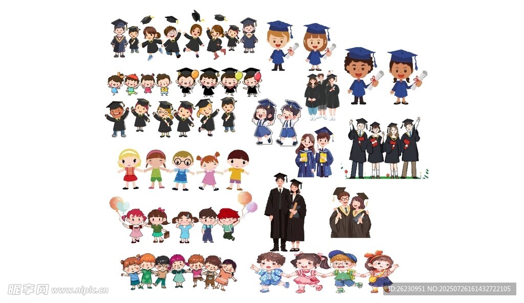 多样职业卡通人物形象