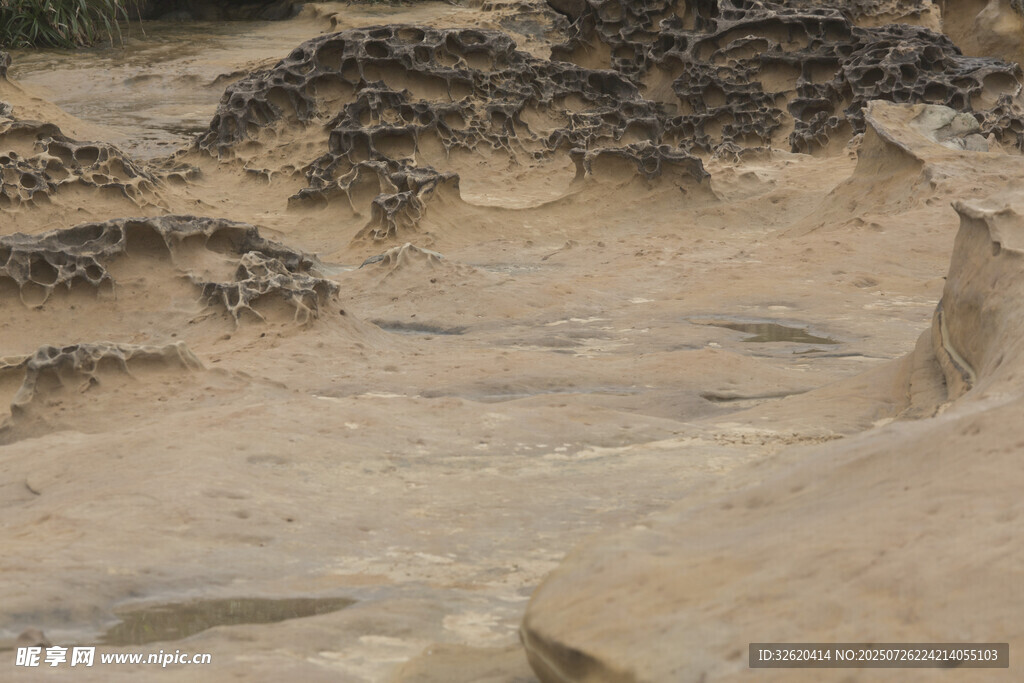 沙滩上的独特地貌景观