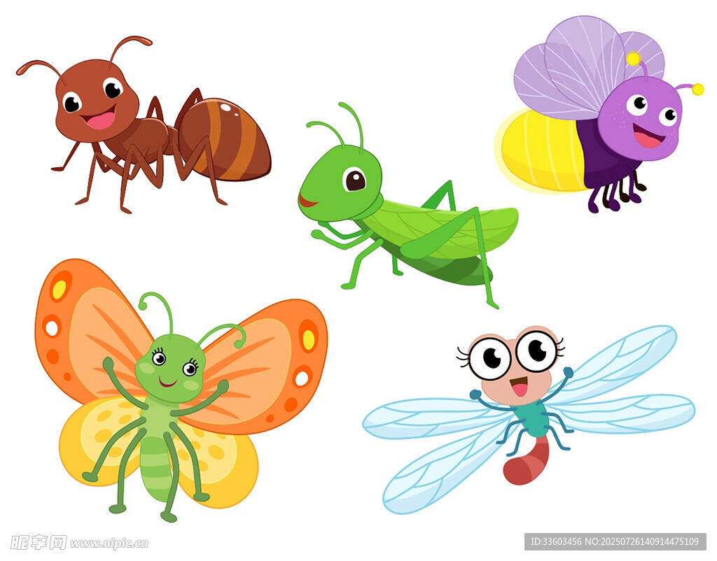 可爱多彩昆虫集合