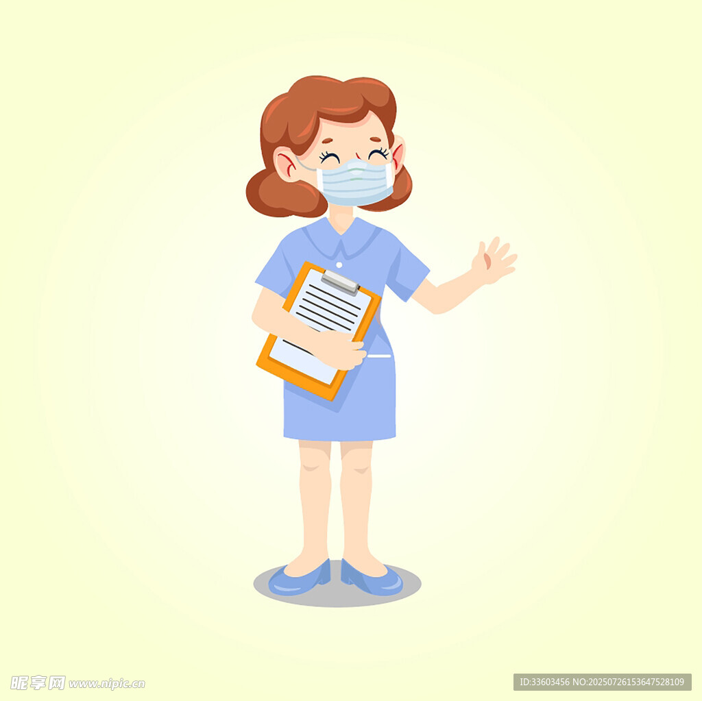 医护人员手持记录板示意