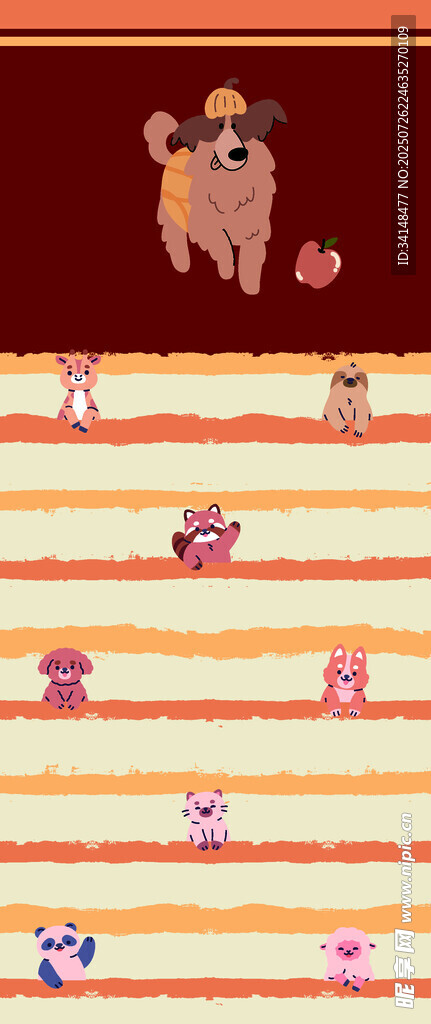 可爱小狗阶梯图案背景
