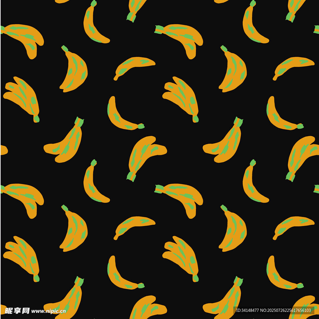 黑色背景上的香蕉图案