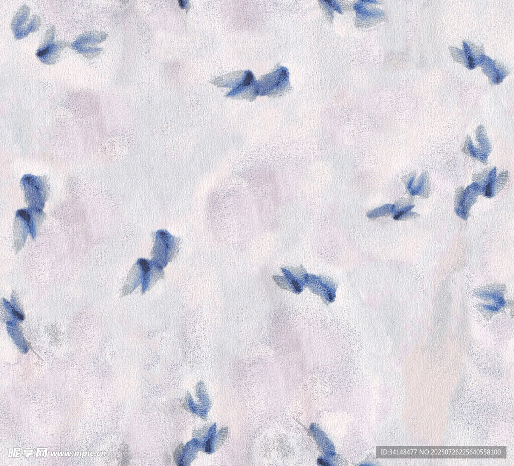 蓝白抽象飞鸟图案纹理