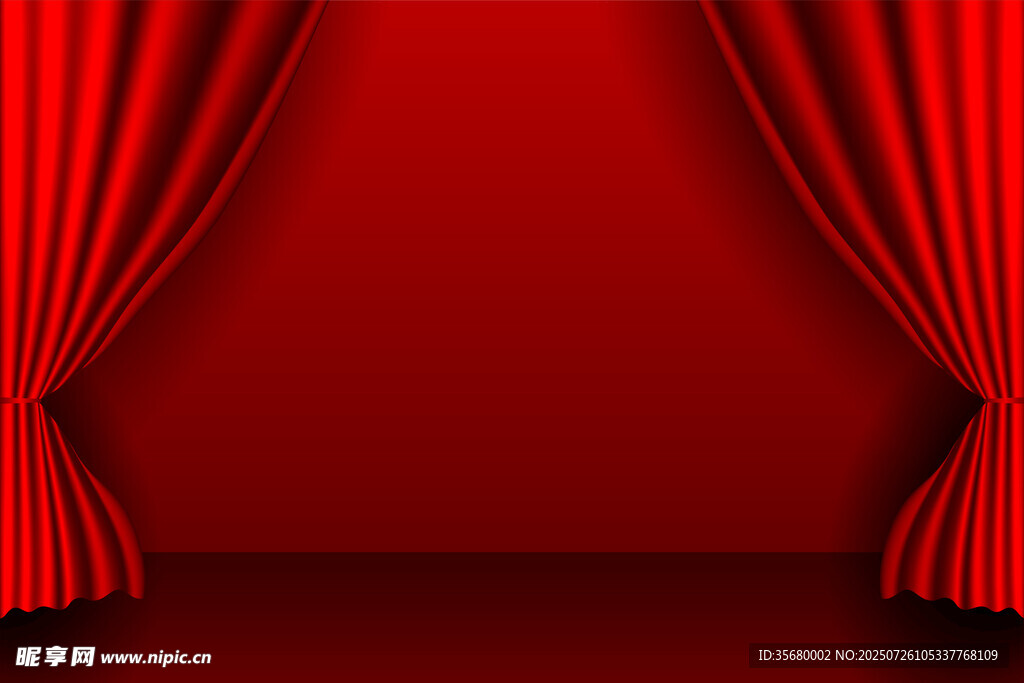 红色舞台幕布