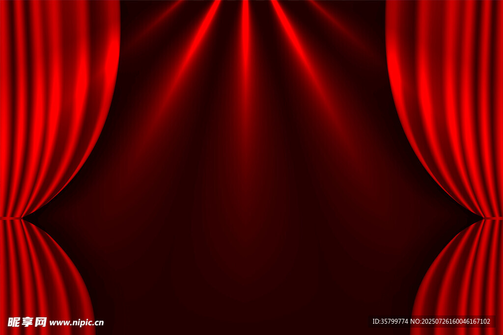 红色舞台幕布