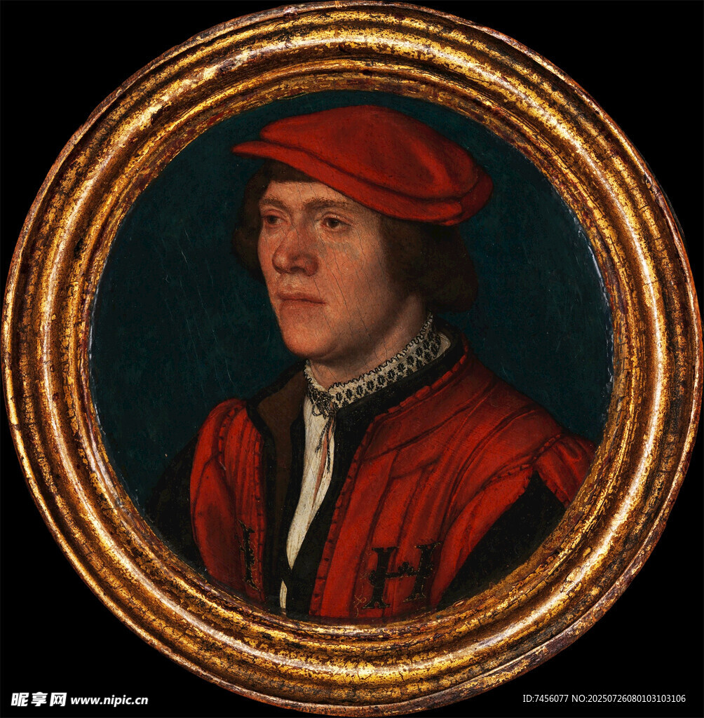 红衣男子肖像画