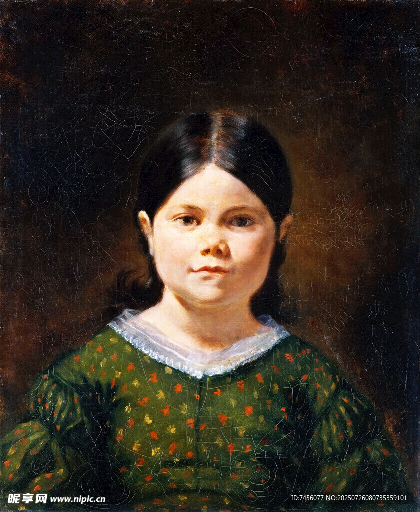 穿绿衣的可爱小女孩