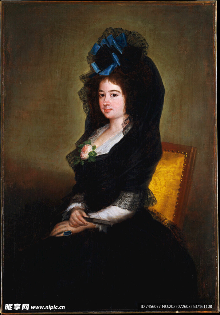 古典装扮女子肖像画