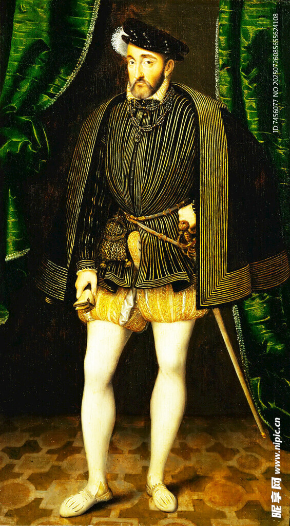 中世纪着装的男子形象