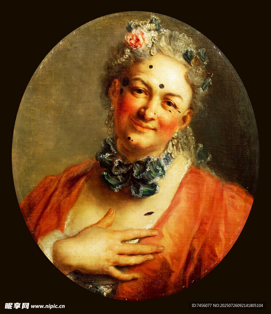 古典装扮女士肖像画