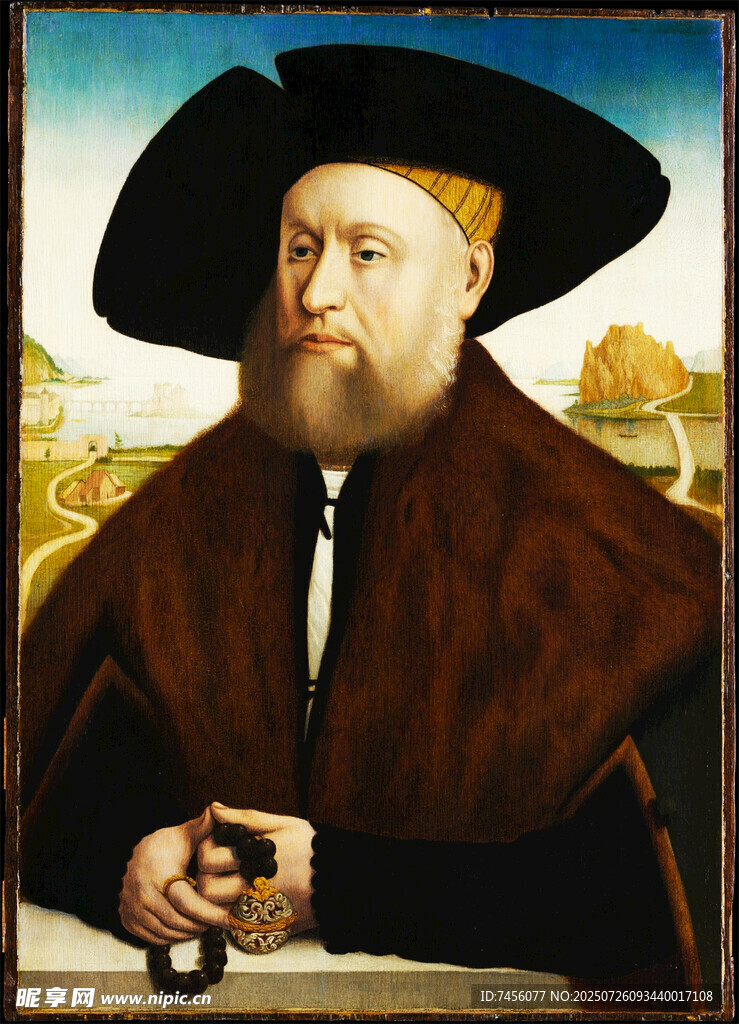 戴帽男子肖像画